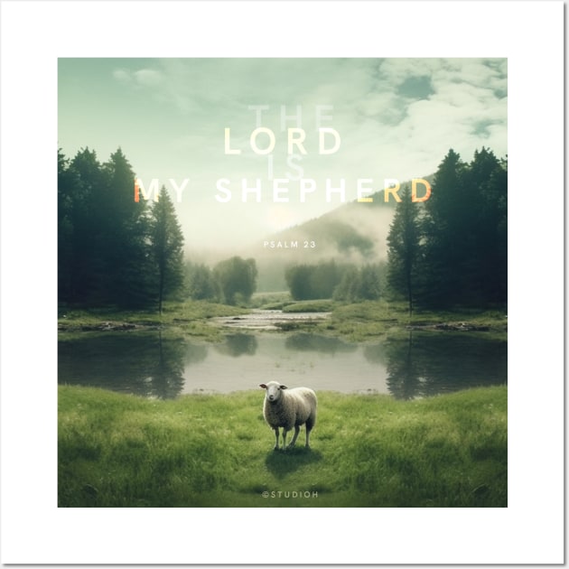 The Lord is my Shepherd Wall Art by hueydesigns